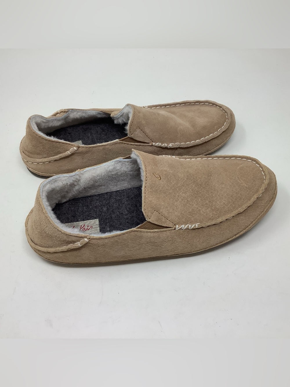 Olukai Tan Leather Nohea Slipper